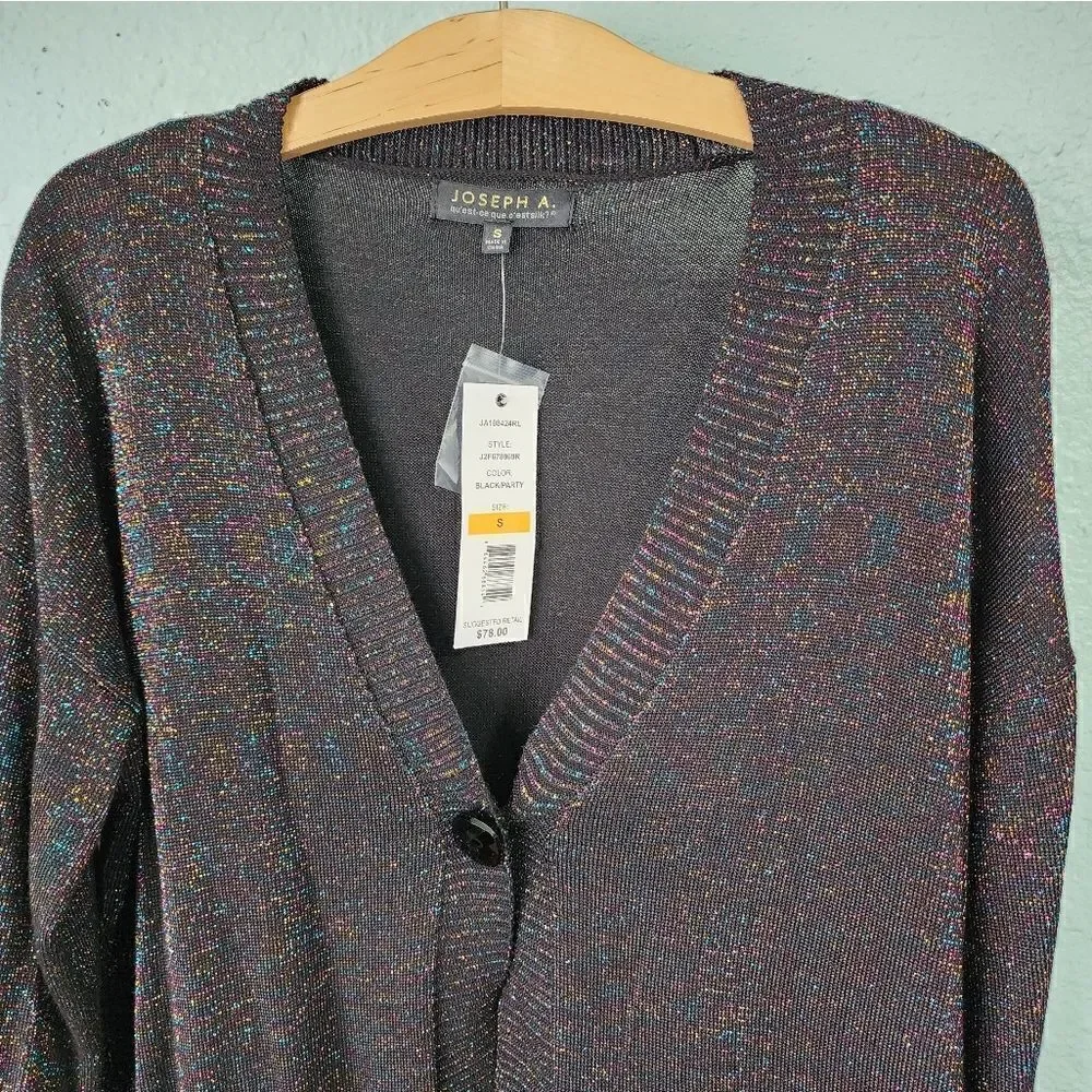 Joseph A multicolored metallic parade luxecore button front cardigan